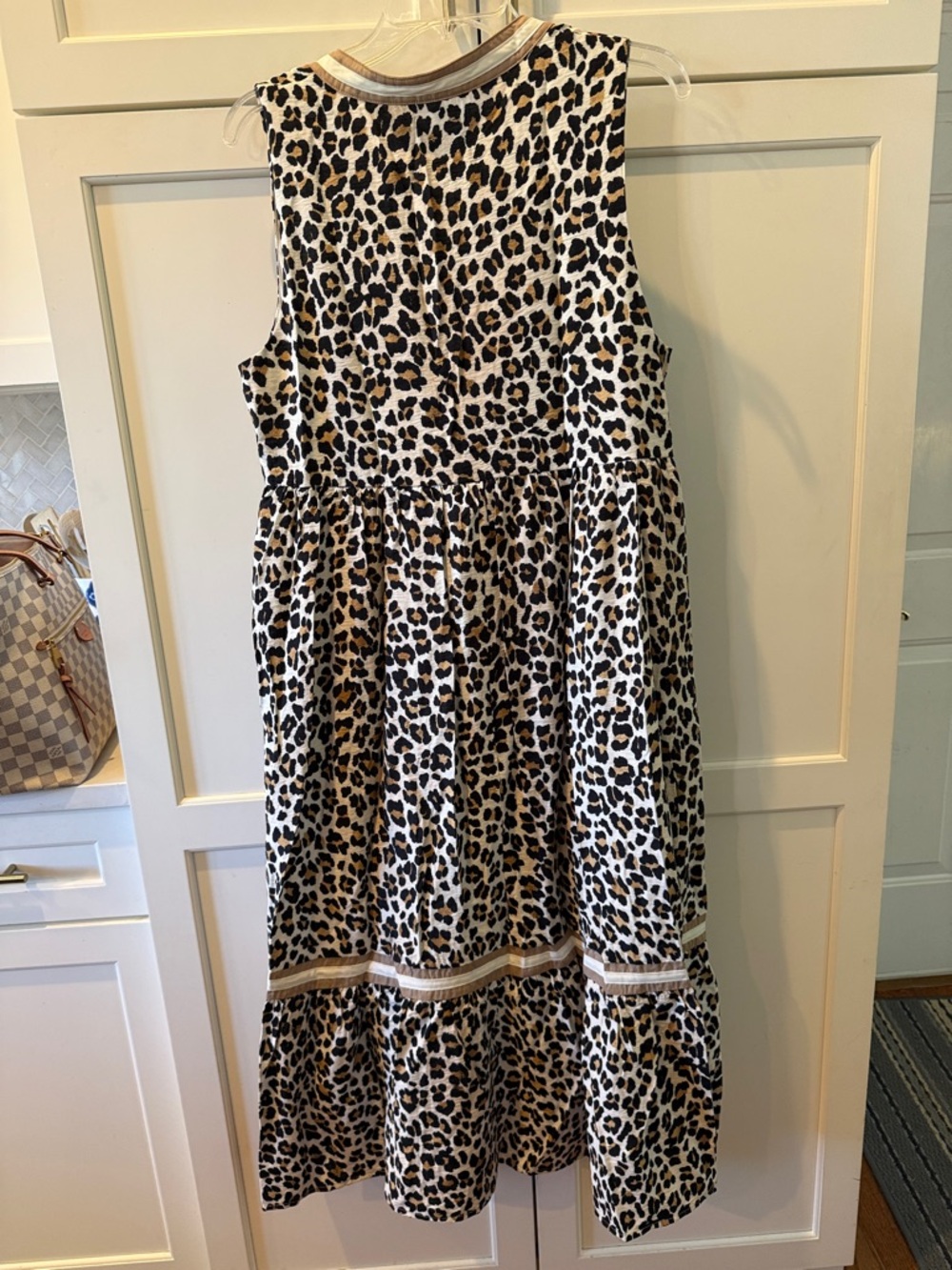 Entro Leopard Print Sleeveless Maxi Dress in Black, Cream, Brown Large - Picture 5 of 5